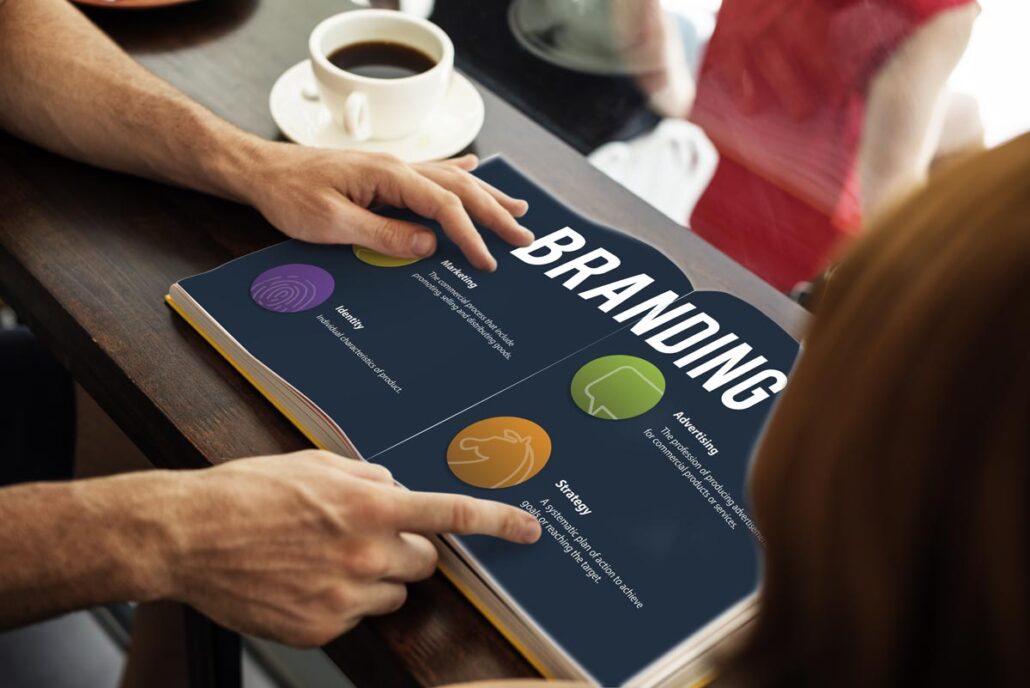 A person looking at brand guidelines