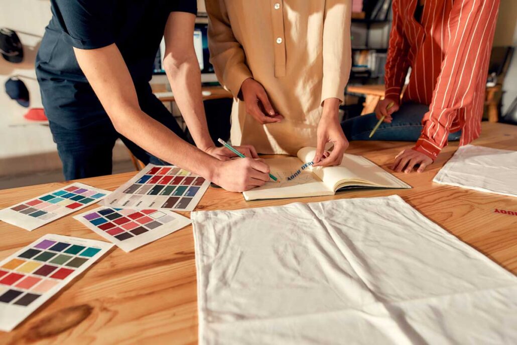 People designing a t-shirt