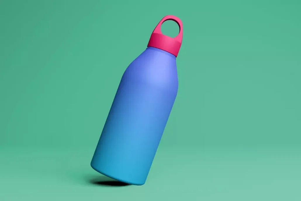 A merch mockup of a blank water bottle